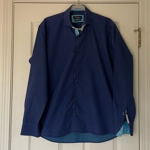 MACEOO Navy Dress Shirt for Men